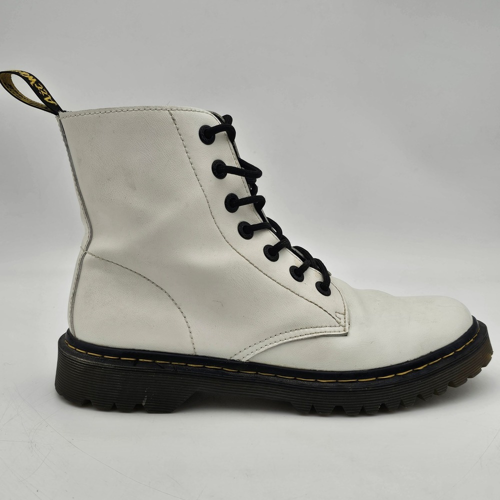 Dr. Martens 1460 Bex White Leather 8-Eye Platform Combat Boots womens size 9